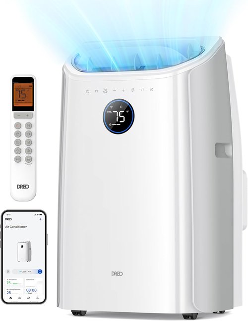 DREO 14000 BTU Portable Air Conditioner - 3-in-1 Cooling, Fan & Dehumidifier | Smart Control & Timer