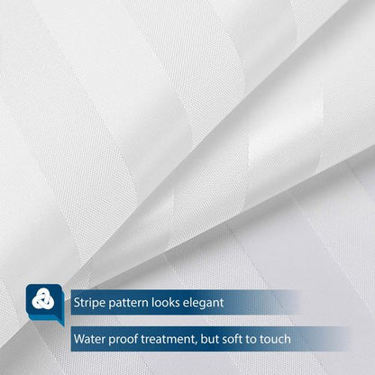 Barossa Design Waterproof Fabric Shower Curtain or Liner Standard Size, Satin Damask Striped, Machine Washable, Hotel Quality, 72x72 Inches