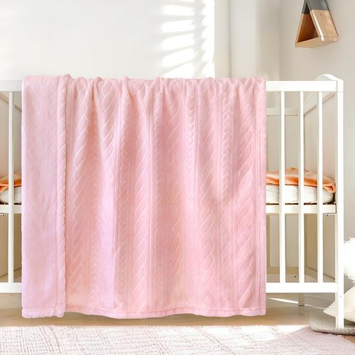 BORITAR 3D Fleece Baby Blanket - Warm & Lightweight Reversible Design for Crib & Stroller | 30x40 Inch, Pink