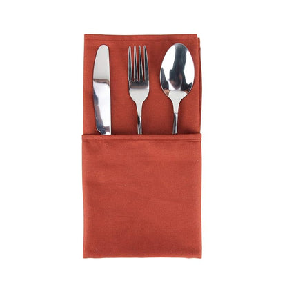 Cinnamon Solid Color Cotton-Blend Dinner Napkins Set of 12, 17 x 17 in