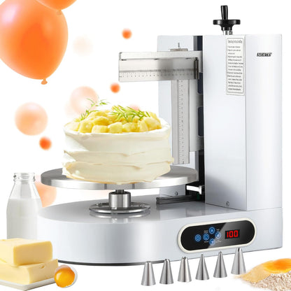 NEWTRY Electric Cake Decorating Machine - Semi-Automatic Icing & Butter Coating Tool for 4-12 Inch Cakes | 110V US