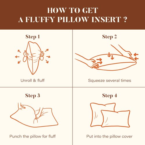 DOWNSTORIA 18x18 Feather Down Pillow Inserts Set of 2, Decorative Pillows with 100% Coton Cover, Throw Pillow for Bed, Couch and Sofa.