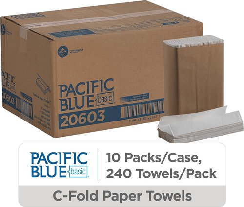 GP PRO Pacific Blue C-Fold Paper Towels - White, 240 Towels Per Pack, 10 Packs for Ultimate Cleanliness