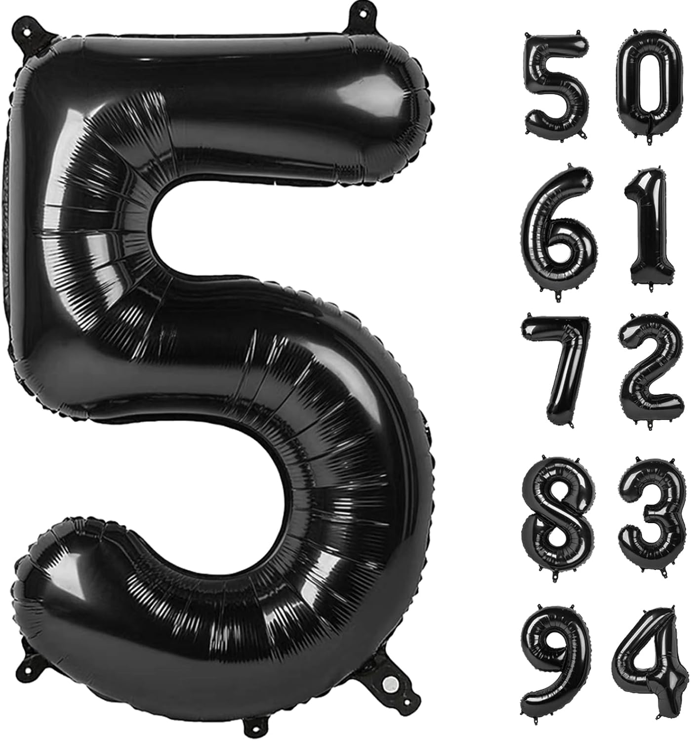 5 Number Balloon - 40 Inch Black Birthday Decoration | Perfect for 5th Birthday Parties