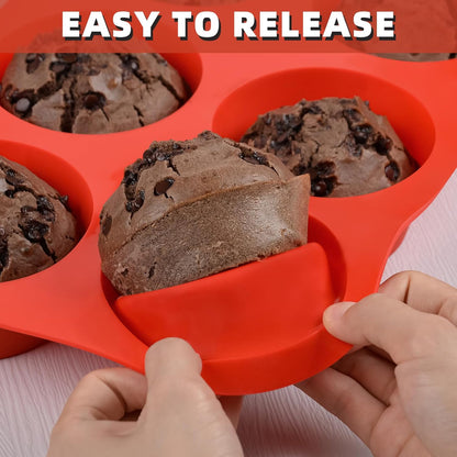 CAKETIME Silicone Muffin Pan Set | 3-Piece Bakeware - Mini 24 Cups, Regular 12 Cups, Jumbo 6 Cups
