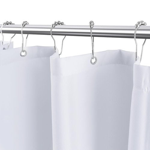 MhhYLL White Fabric Shower Curtain,Hotel Quality Shower Curtain Liner,Heavy Duty Cloth 12 G,Water Repellent Shower Liner,Machine Washable 66 x 72 Inches