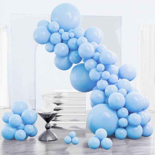 PartyWoo Light Blue Balloon Arch Kit - 85 Pcs in Various Sizes for Graduation, Baby Shower & Birthday Decor