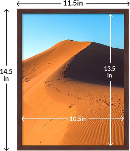 LaVie Home 11x14 Picture Frame - Classic Brown Wall Display Frame with HD Plexiglas | Vertical & Horizontal Use