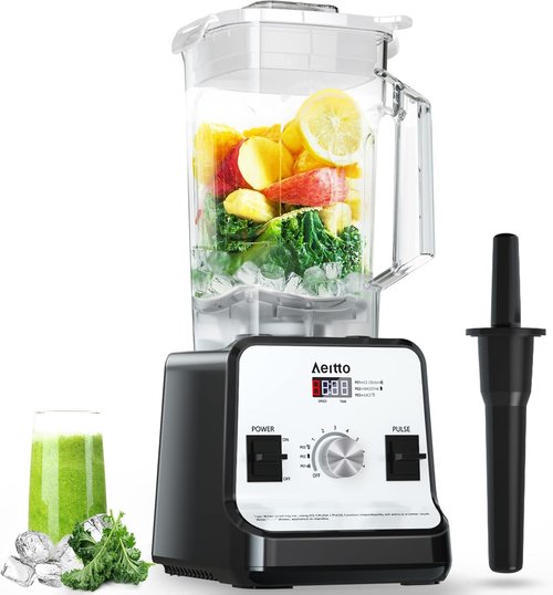Aeitto Blender - Professional 1500-Watt Countertop Blender | 68 Oz Capacity for Ice Crushing & Frozen Drinks - Silver