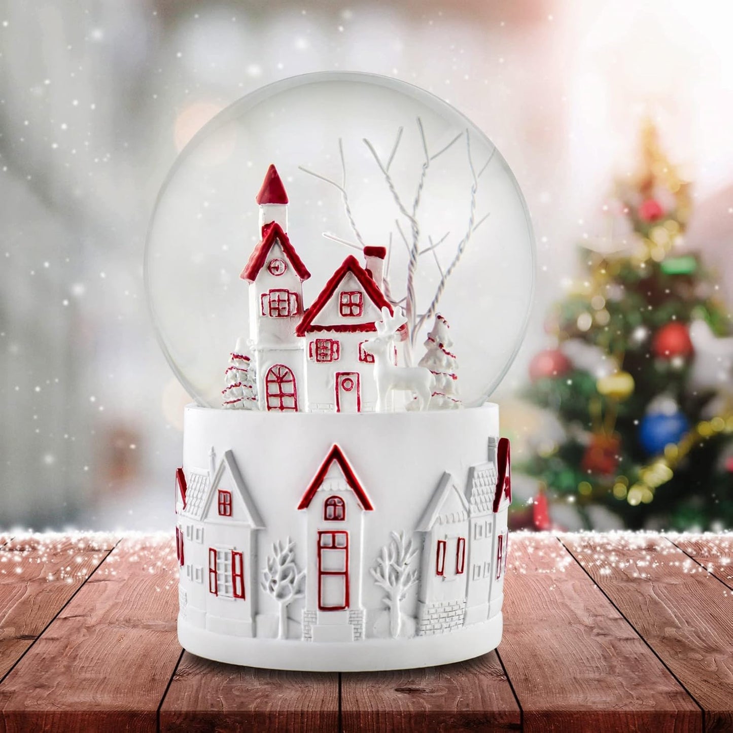 San Francisco Music Box Company | 120 MM Christmas Village Musical Snow Globe - Festive Holiday Decor