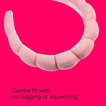 Conair Spa Makeup Headband - Ultra-Absorbent Microfiber, Soft Terry Cloth, Pink Bubble Design