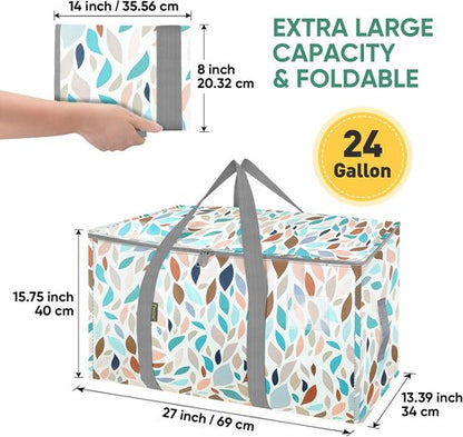 BALEINE 6-Pack Oversized Moving Bags - Heavy-Duty Storage Totes with Reinforced Handles (Mosaic)