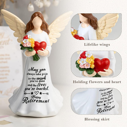 Skiennix Angel Figurine - 7.1" Retirement Gift for Women | Happy Retirement Card & Home Decor
