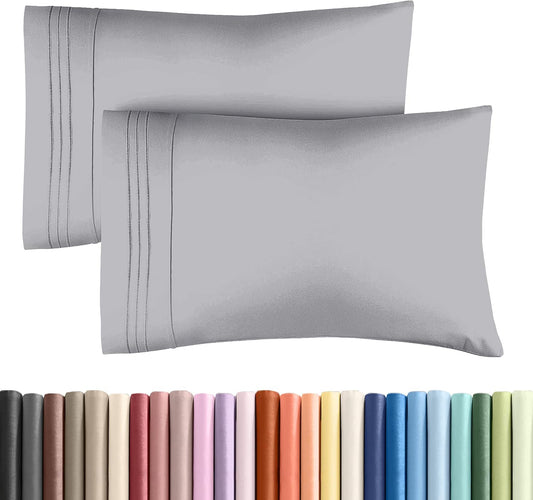 Skiennix Queen Pillow Cases Set of 2 - Ultra Soft Hotel Quality - Wrinkle Free & Fade Resistant - Steel Blue