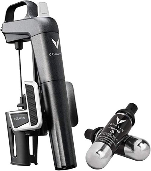 Coravin Model Two -Wine Preservation System - Bottle Opener, Needle Pourer, Aerator, and Wine Saver - Graphite - Includes 2 Argon Gas Capsules and Wine Needle