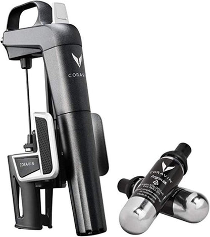Coravin Model Two -Wine Preservation System - Bottle Opener, Needle Pourer, Aerator, and Wine Saver - Graphite - Includes 2 Argon Gas Capsules and Wine Needle