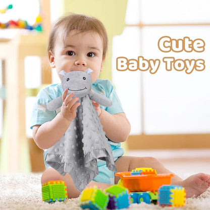 Pro Goleem Hippo Lovey - Soft Security Blanket & Snuggle Toy for Babies | 16 Inch, Perfect Baby Gift