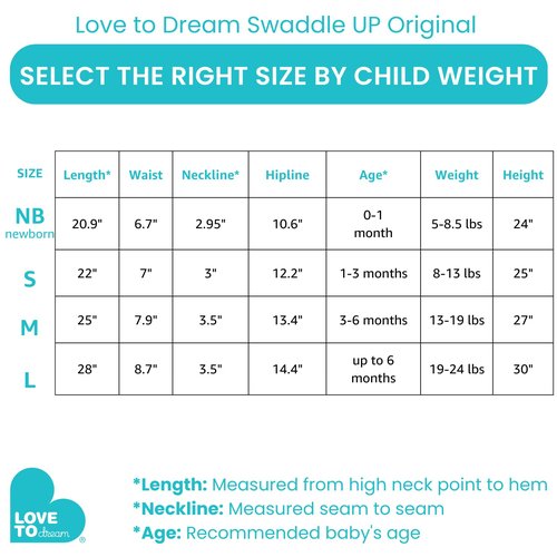 Love To Dream Swaddle Up Original- Gray- Large 18.7-24.3 lbs