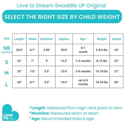 Love To Dream Swaddle Up Original- Gray- Large 18.7-24.3 lbs