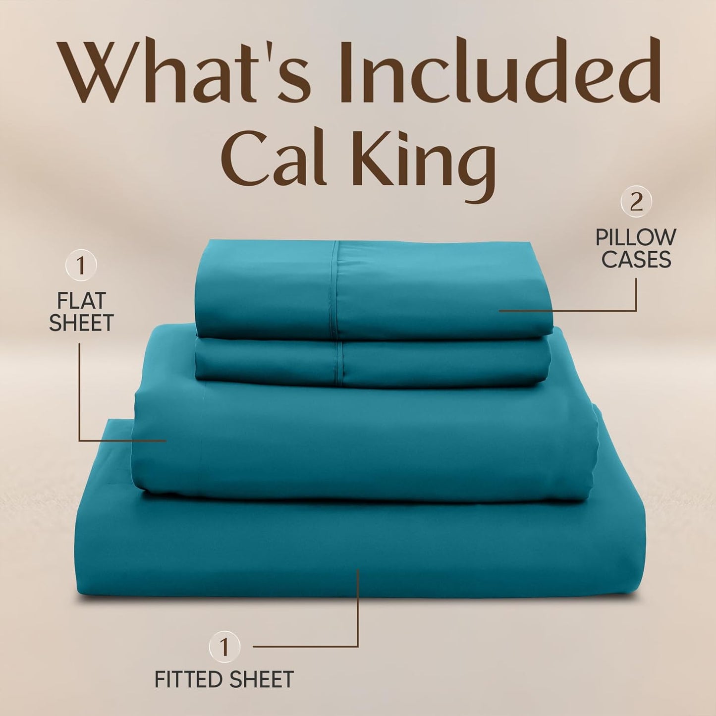 Utopia Bedding California King Sheet Set - Soft, Breathable Microfiber | 4-Piece in Denim Blue