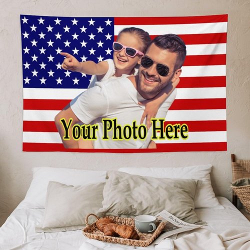 KAMXPOE Custom Wall Tapestry - Personalized Photo Blanket for Dorm Room | 60x40 Inch