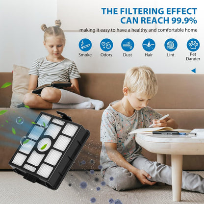 Shark Replacement Filters - Auto-Empty Dock HEPA & Pre-Motor Filter Set | 2-Pack + 4-Pack