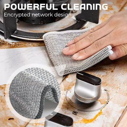 Skiennix Multifunctional Wire Dishcloths - Premium Non-Scratch Dishwashing Rags (10 Pack) for Wet & Dry Use