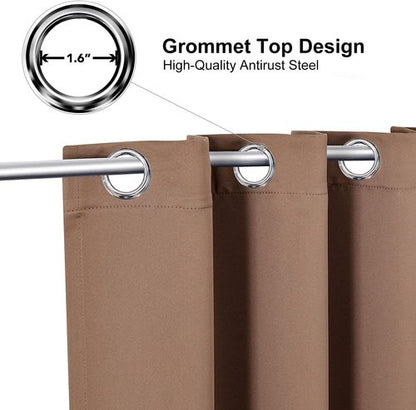 ChrisDowa Blackout Curtains - Extra Wide Thermal Insulated Room Darkening Panels | 70 x 84 Inch Cappuccino