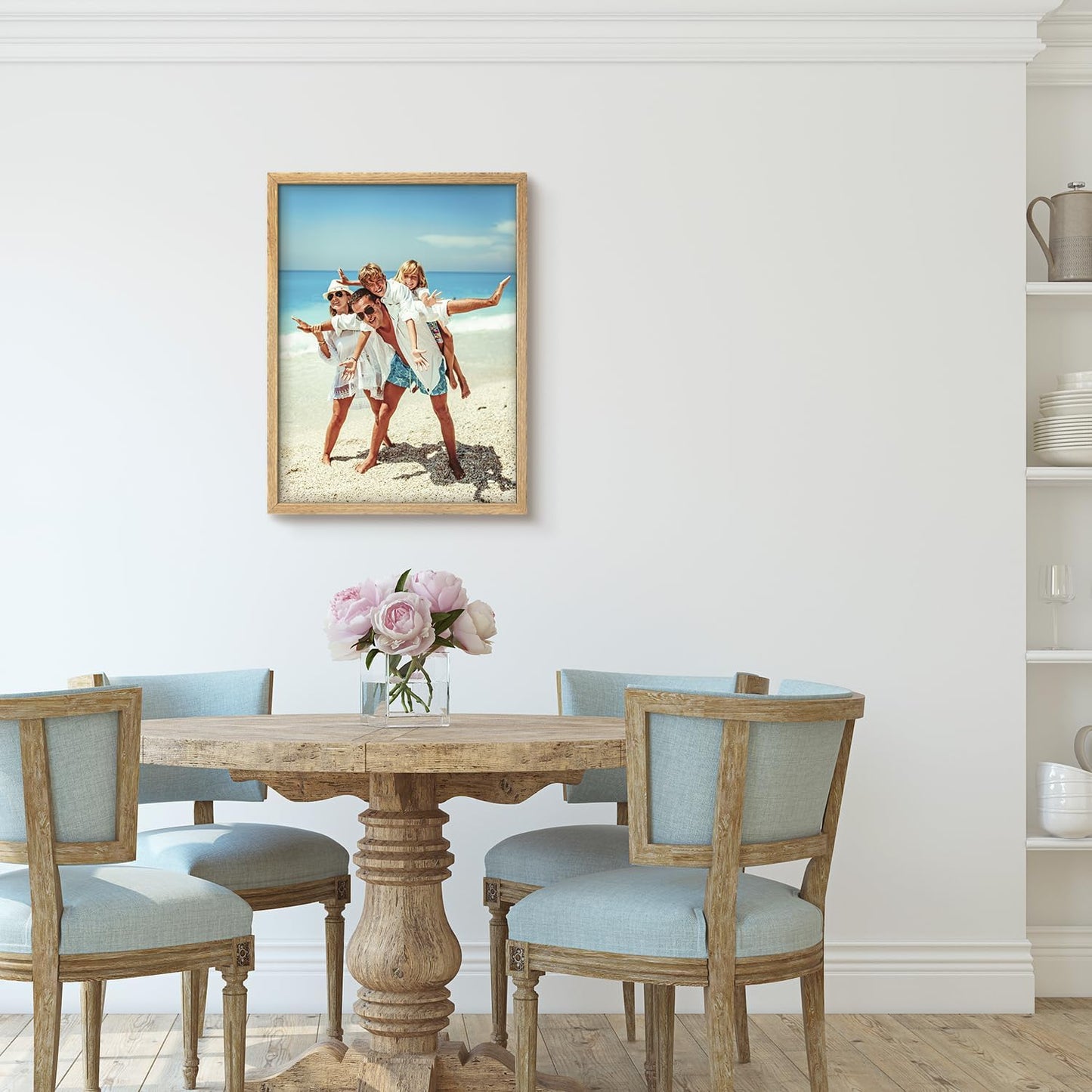 Wall26 Custom Framed Canvas Poster Art - Ready to Hang Home Decoration for Living Room & Bedroom - 12"x16" Natural