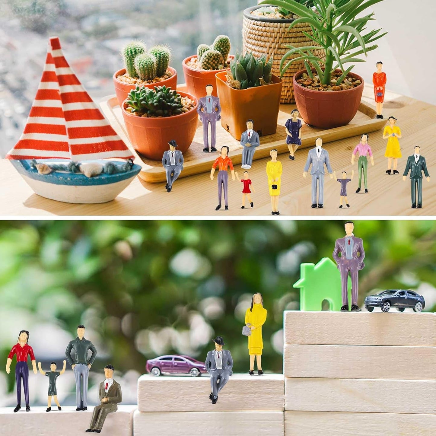 Skiennix Miniature People Figurines - 30 Pcs 1:30 Scale Tiny Models for Realistic Scenes
