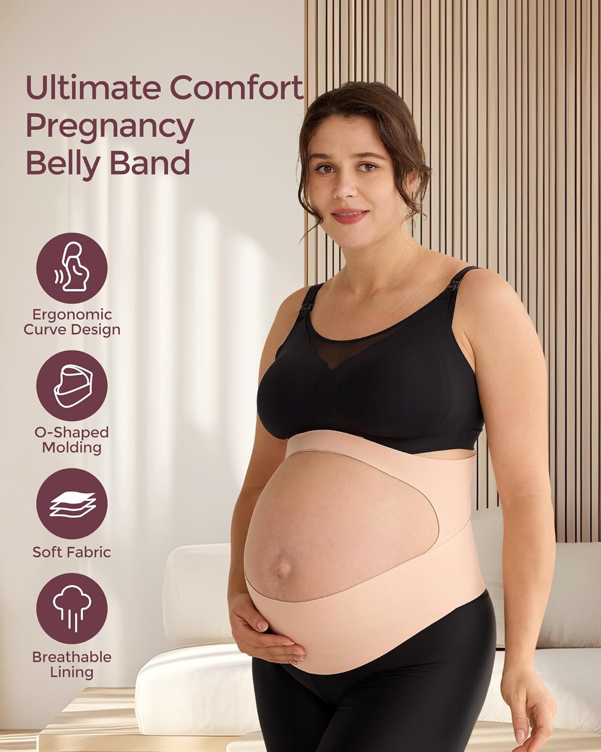 Momcozy Pregnancy Belly Band - Comfortable Support for Back & Abdomen | Invisible Maternity Belt