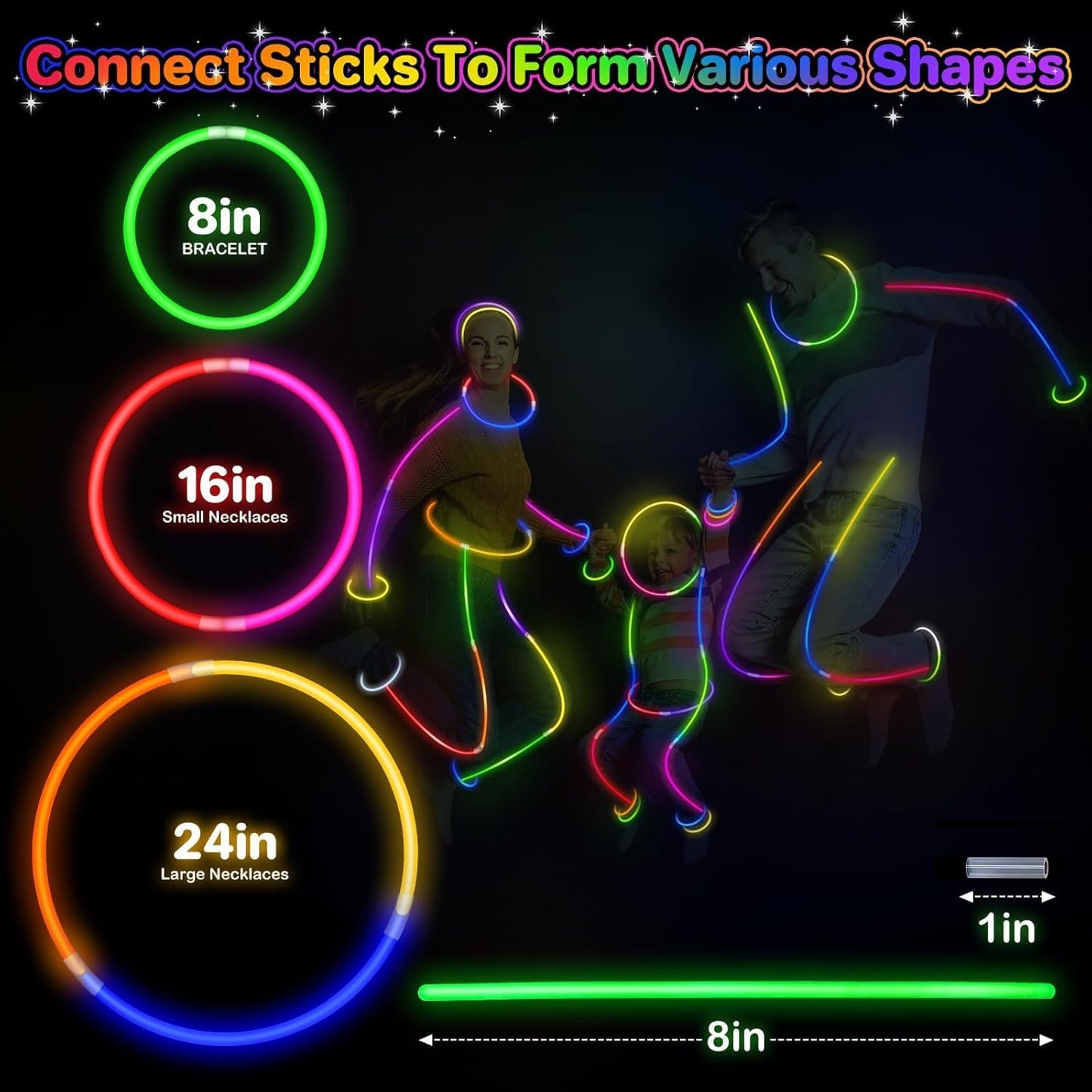 SpringFlower Glow Sticks - 100 PCS Bulk Glow in the Dark Party Supplies | Ideal for Kids & Adults