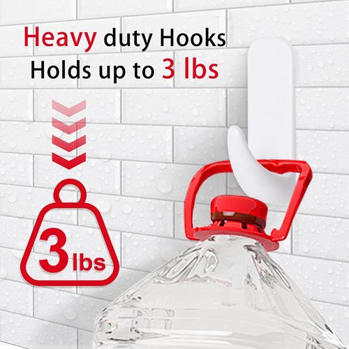 JulyWind Heavy Duty Wall Hooks - 35PCS Towel Hangers with 40 No-Damage Adhesive Strips | Dorm Essentials for Coats, Hats, and Wreaths