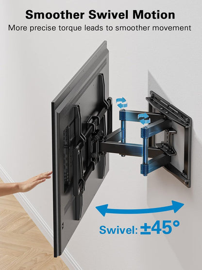 Pipishell Full Motion TV Wall Mount - Swivel Dual Arms for 40-82 Inch TVs | Max VESA 600x400mm, 110 lbs Capacity