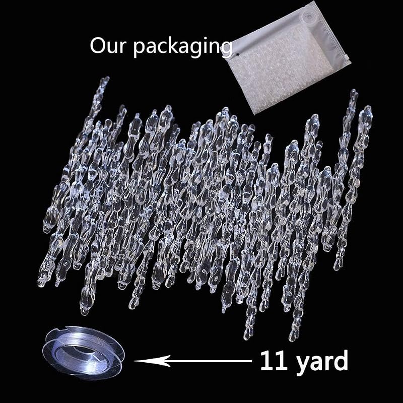 25Pcs Icicles Ornament Set - Clear Acrylic Christmas Decorations, 5.25 Inch Each - Variation of THIS listing: 25
