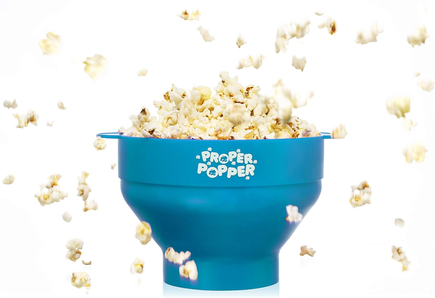 Proper Popper Microwave Popcorn Maker - Collapsible Silicone Bowl, BPA Free & Dishwasher Safe | Turquoise