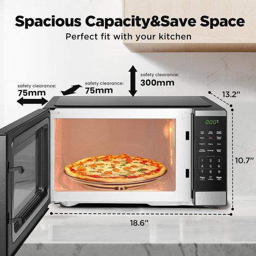 BLACK+DECKER Countertop Microwave Oven - 0.9 Cu Ft, 10 Power Levels, Child Lock & Easy One-Touch Start