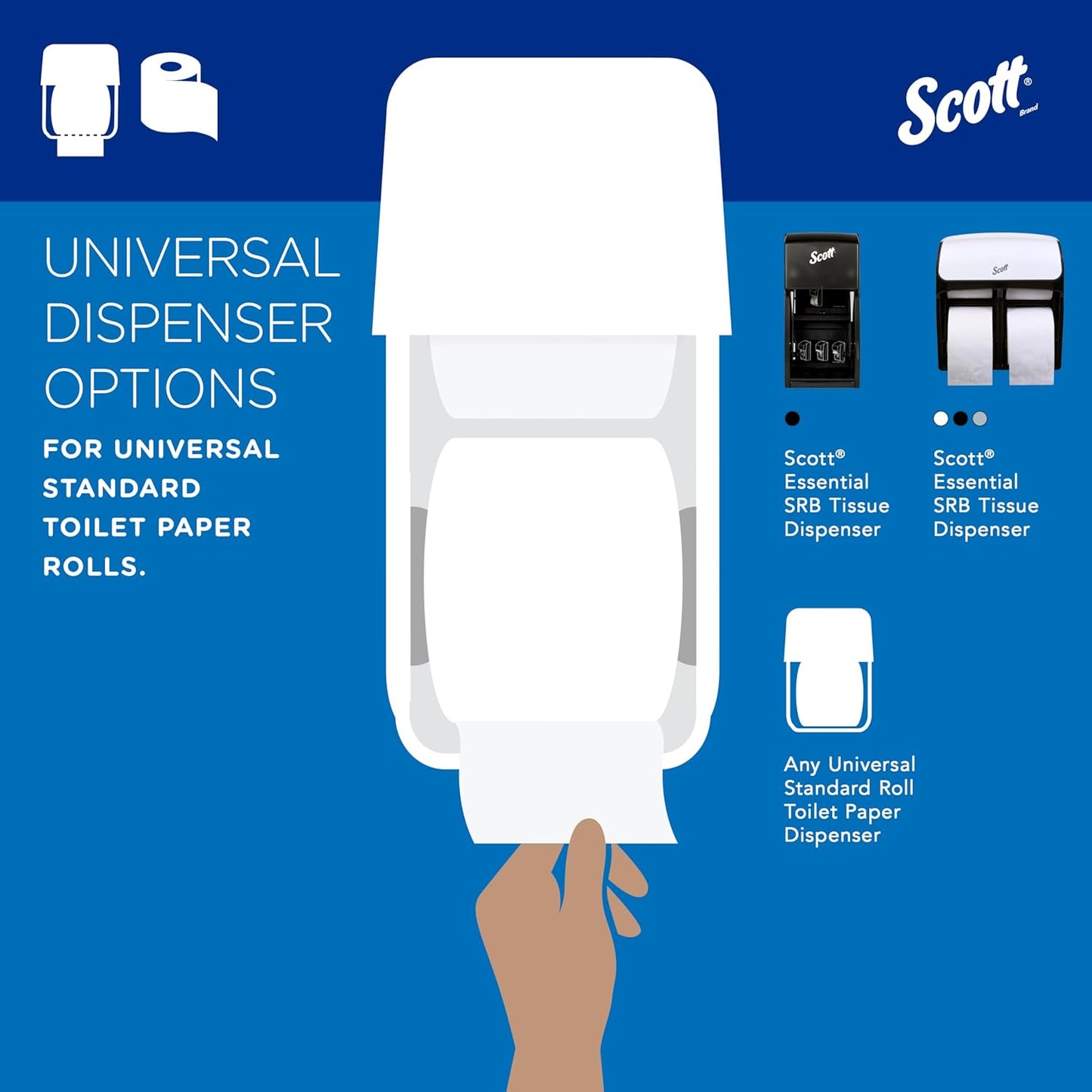 Scott Professional 100% Recycled Fiber Toilet Paper - 2-Ply, Individually Wrapped, 80 Rolls (37,840 Sheets)