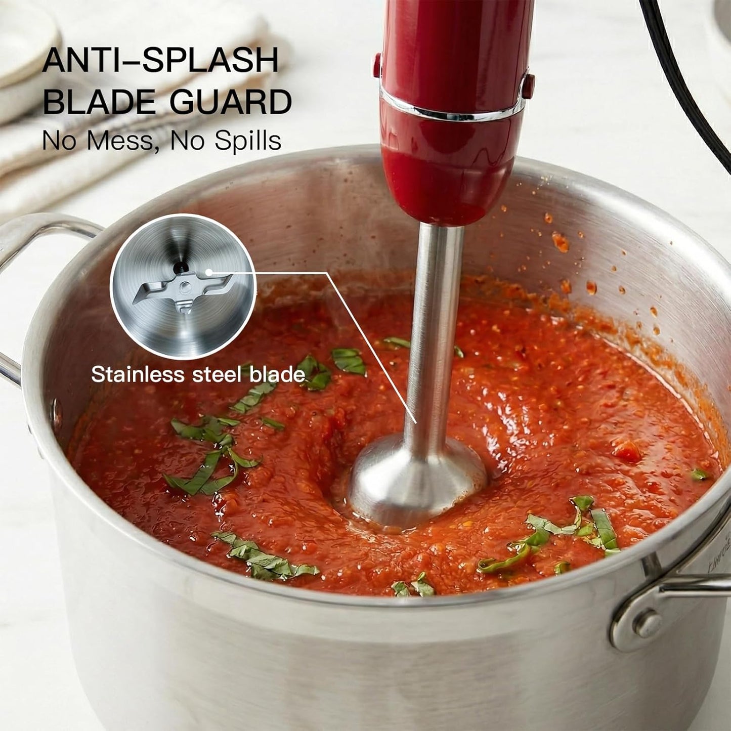 Megawise 5-in-1 Hand Immersion Blender Set - 1000W Powerful Stick Blender with Turbo Mode & Accessories