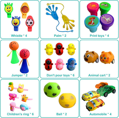 Skiennix Party Favors - 64 Pcs Small Toy Prizes for Kids | Easter Basket Goodie Bag Stuffers & Pinata Fillers