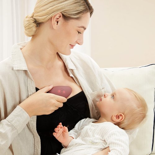Momcozy Warming Lactation Massager 2-in-1, Soft Breast Massager for Breastfeeding, Heat + Vibration Adjustable for Clogged Ducts, Improve Milk Flow, Engorgement