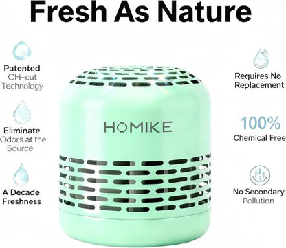 HOMIKE Refrigerator Deodorizer - Long-Lasting Odor Eliminator for Fridge, Car, Closet & Shoes | Green