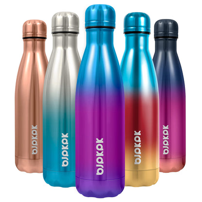 BJPKPK Insulated Water Bottles -17oz/500ml -Stainless Steel Water bottles, Sports water bottles Keep cold for 24 Hours and hot for 12 Hours,Freeze burn