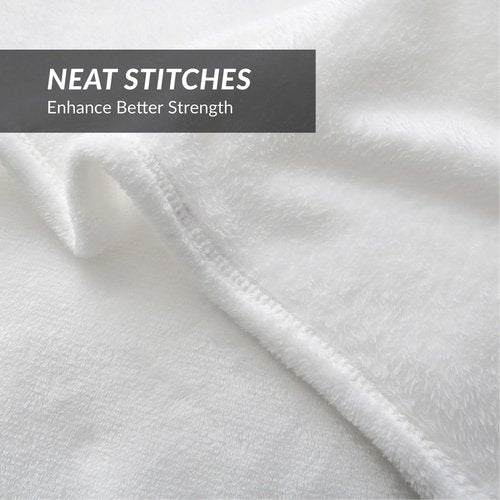 Bedsure GentleSoft Fleece Blanket - Soft, Lightweight Plush Queen Size Blanket in White, 90x90 Inches