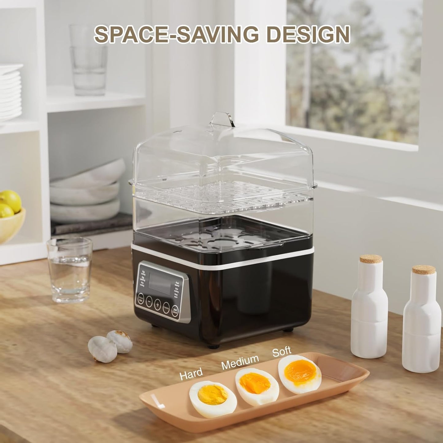Skiennix 4 QT Electric Food Steamer - BPA-Free Stackable Baskets & Auto Shut-Off | Ideal for Veggies, Seafood, Rice