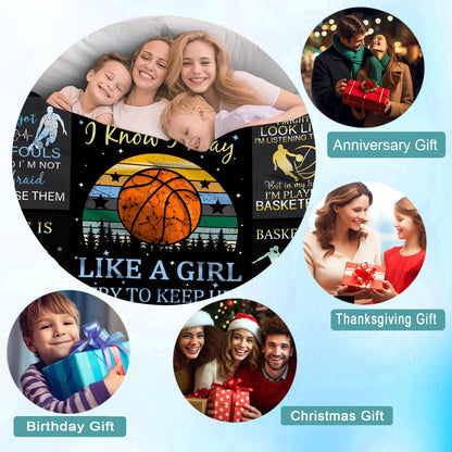 Norkobay Basketball Blanket Basketball Gifts for Boys Girls Teens,Cool Basketball Stuff Accessories,Best Basketball Coach Team Gifts for Basketball Lover Basketball Players 60"x50"