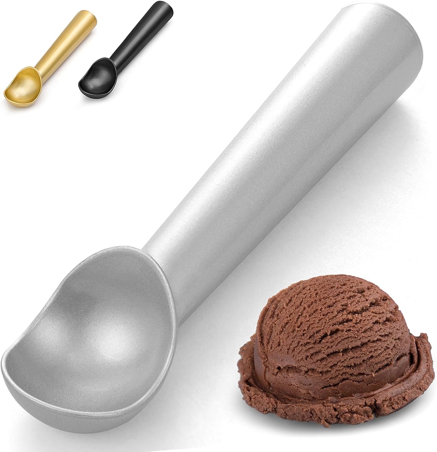Skiennix 7-Inch Ice Cream Scoop - Nonstick Aluminum Professional Spoon - Durable & Easy to Clean - Silver