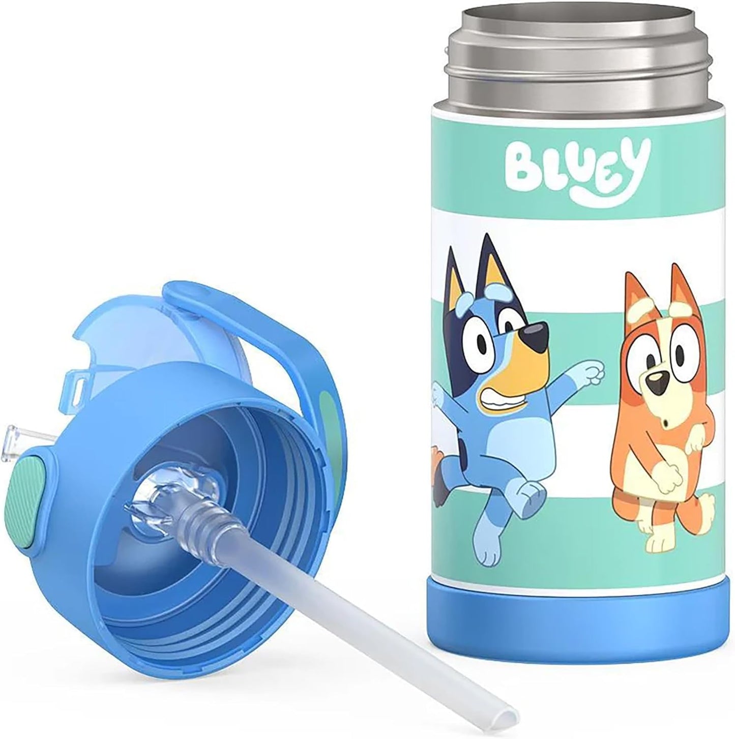 THERMOS FUNTAINER Water Bottle - 12 Ounce Kids Stainless Steel Vacuum Insulated - Bluey Design