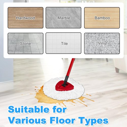Mop Handle for Ocedar, Spin Mop Handle for O Cedar, 4-Section 30" to 58" Extendable Mop Handle Replacement for Ocedar, Mop Stick and Base for Ocedar Floor Cleaning, American Threaded Joint