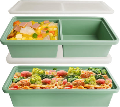 Skiennix Silicone Freezer Trays - Leak-Proof Ice Cube & Soup Storage Containers | 2-Cup & 5-Cup Sizes, BPA-Free